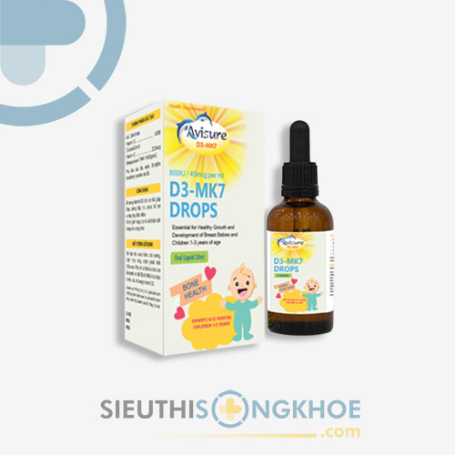 Avisure D3-MK7 - Sản Phẩm Hỗ Trợ Bổ Sung Vitamin D3 & MK7 Chắc Xương Cứng Răng Cho Trẻ