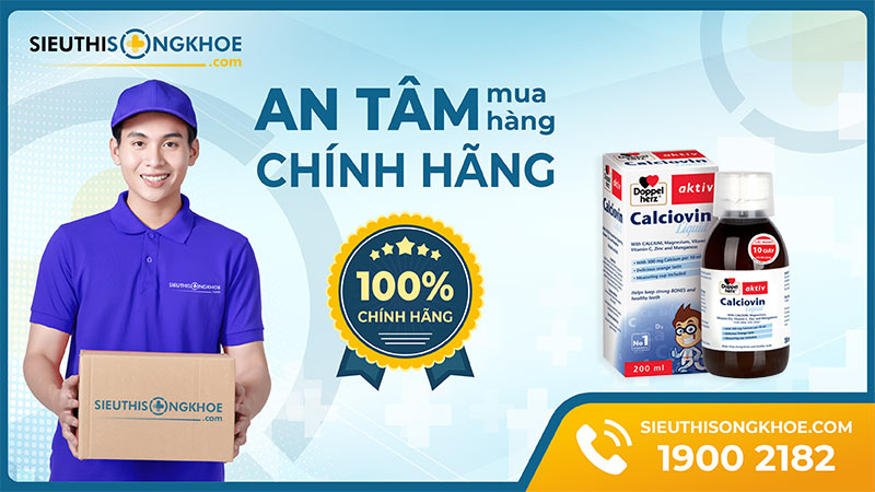 siro bổ sung canxi và các vitamin khoáng chất doppelherz calciovin liquid 200ml