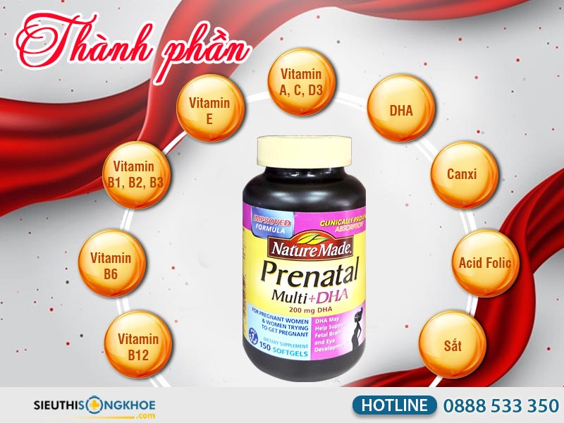 thành phần của nature made prenatal multi dha