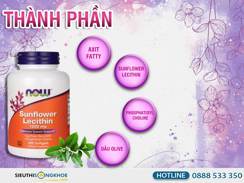 thành phần của now foods sunflower lecithin
