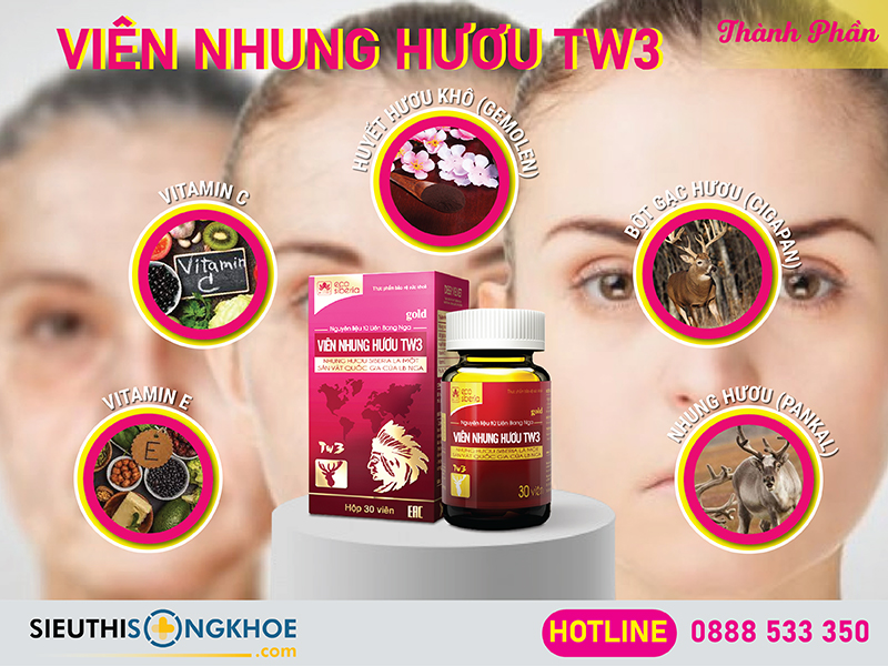 thành phần của viên nhung hươu tw3