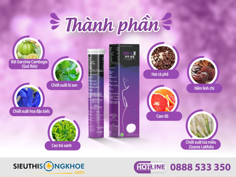 thành phần của viên sủi bora slim