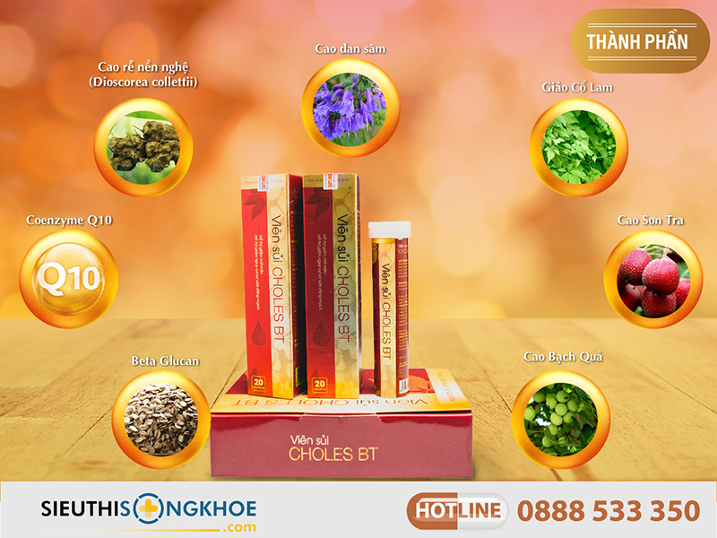 thành phần của viên sủi choles bt