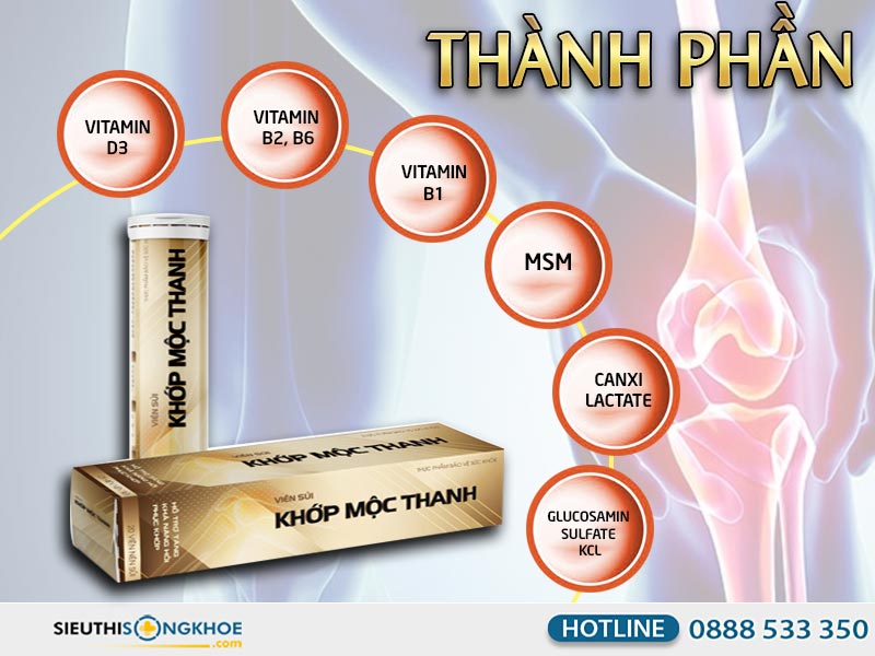 thành phần của viên sủi khớp mộc thanh