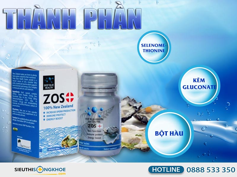 thành phần của viên uống zos +
