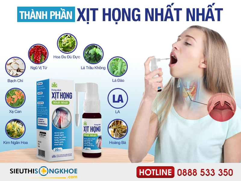 thành phần của xịt họng nhất nhất