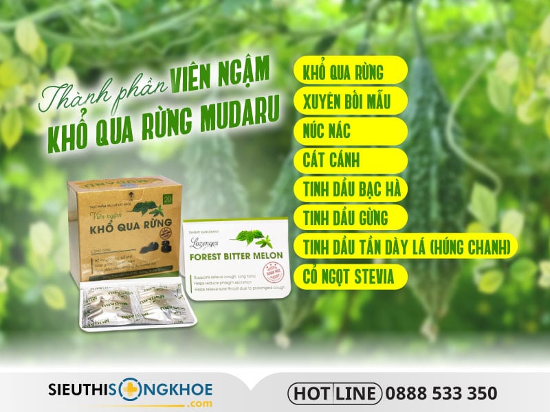 thành phần viên ngậm khổ qua rừng mudaru