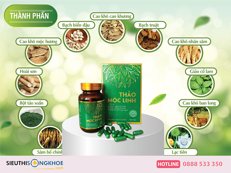 thành phần của viên uống thảo mộc linh