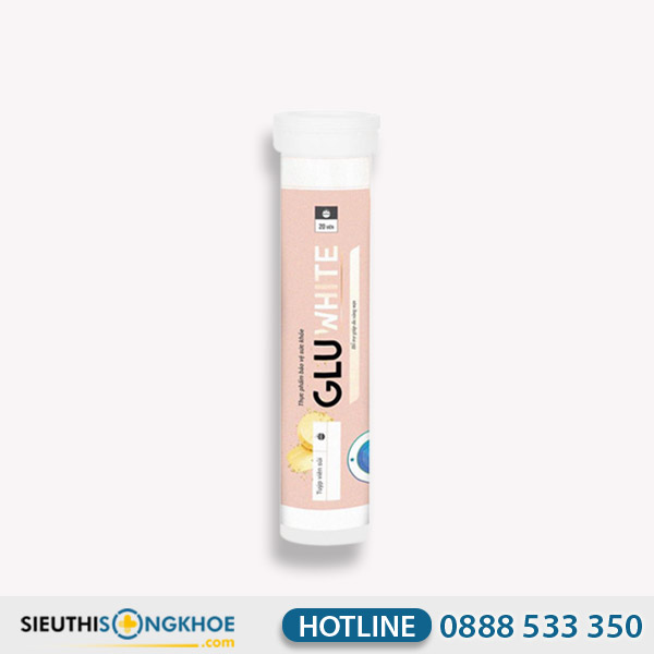 Gluwhite - Viên Sủi Hỗ Trợ Nâng Tông Da Trắng Sáng & Cải Thiện Thâm Nám