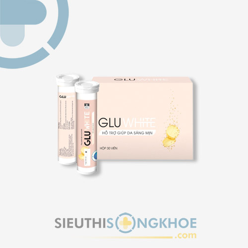 Gluwhite - Viên Sủi Hỗ Trợ Nâng Tông Da Trắng Sáng & Cải Thiện Thâm Nám