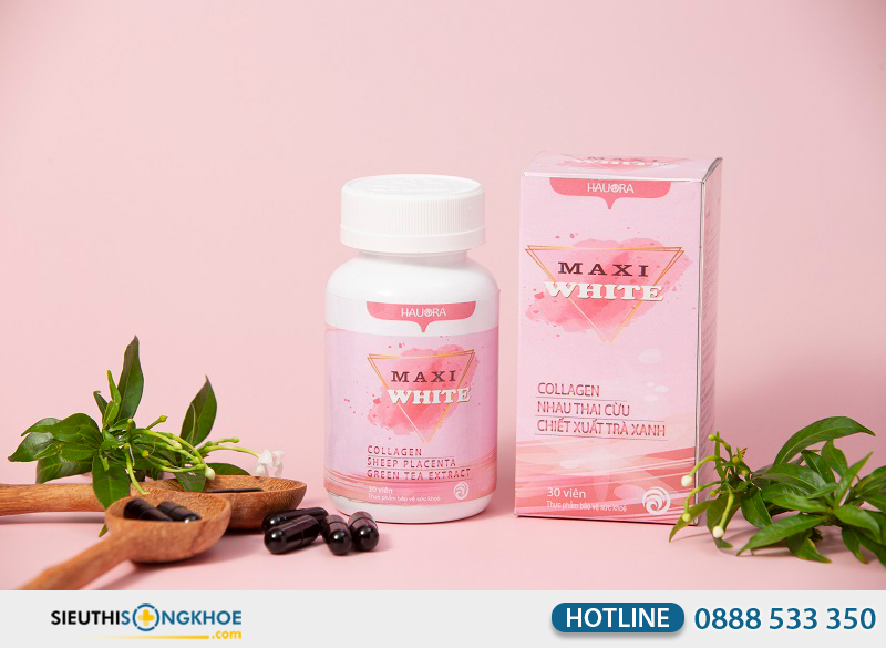 viên uống trắng da collagen maxi white