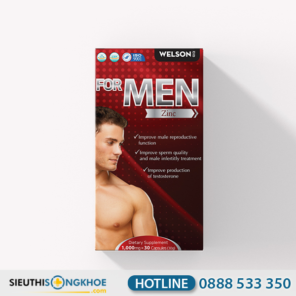 Welson For Men - Viên Uống Hỗ Trợ Thúc Đẩy Sinh Nam & Ngăn Ngừa Xuất Tinh Nhanh