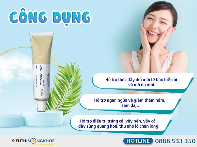 công dụng của obagi tretinoin cream 0.1%