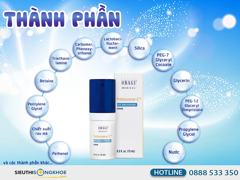 thành phần của obagi professional c eye brightener serum