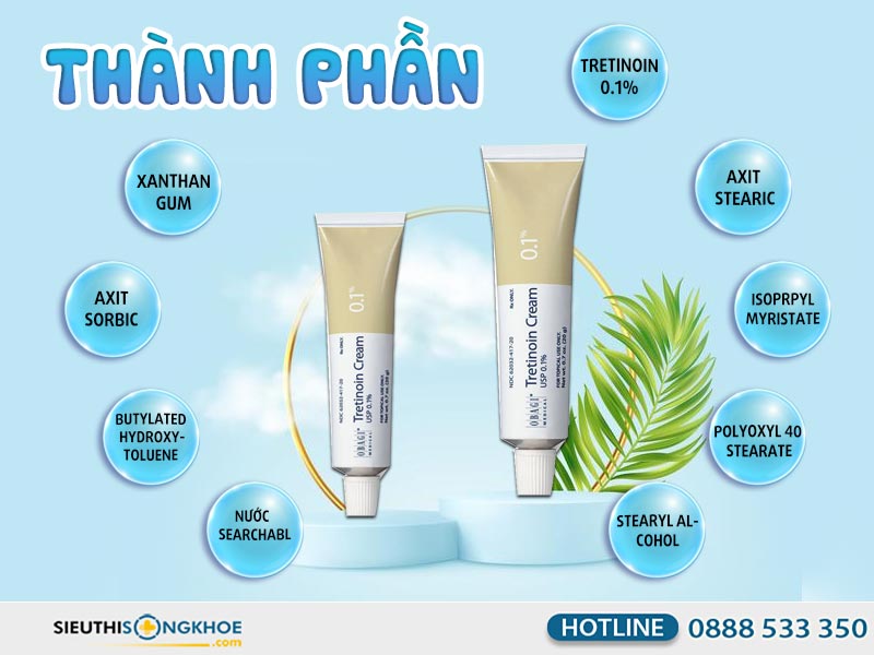 thành phần của obagi tretinoin cream 0.1%