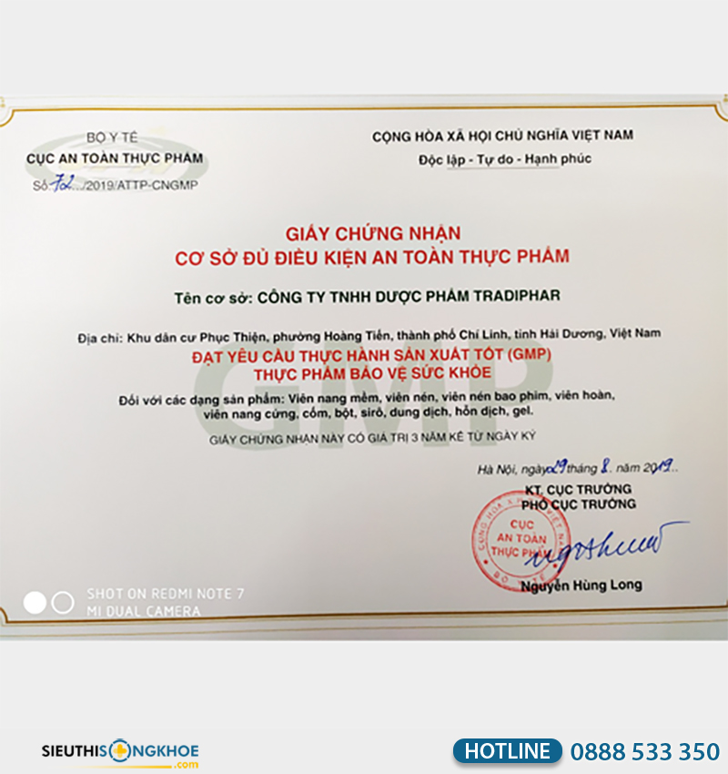 giấy chứng nhận của infa pro