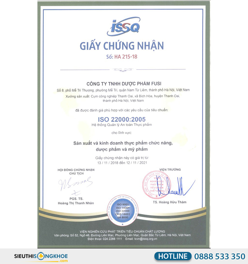 giấy chứng nhận của infa pro