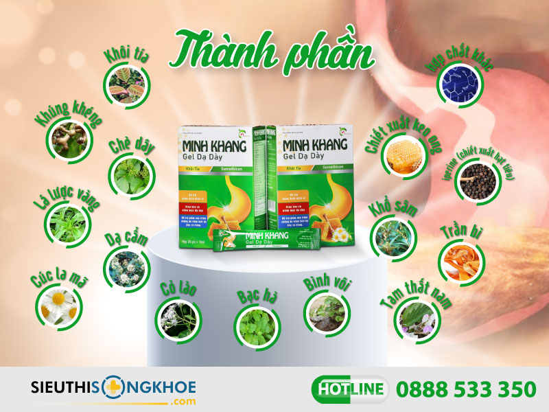thành phần của gel dạ dày minh khang