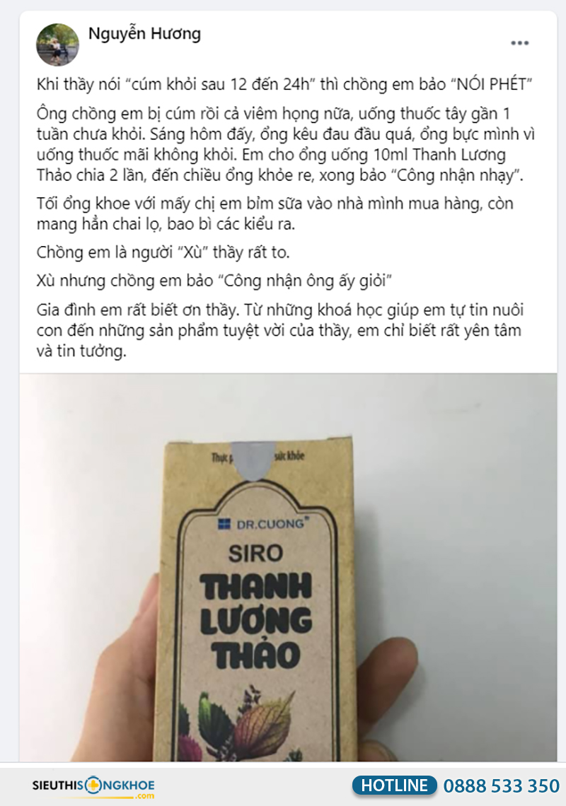 phản hồi khách hàng về combo thanh lương thảo
