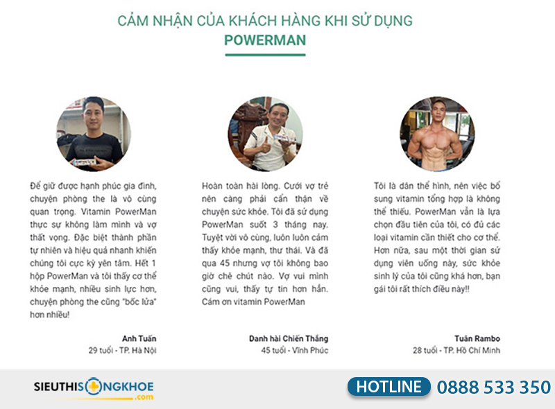 phản hồi khách hàng về viên sủi power man plus