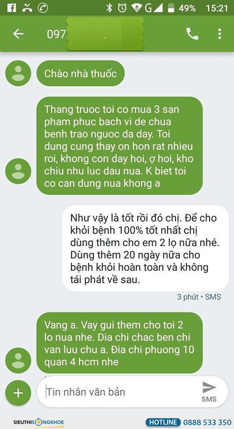 phản hồi khách hàng về phục bách vị