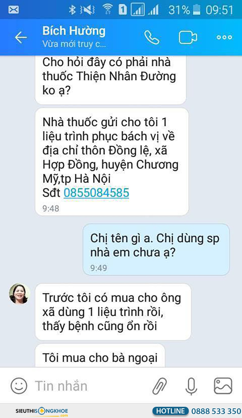 phản hồi khách hàng về phục bách vị