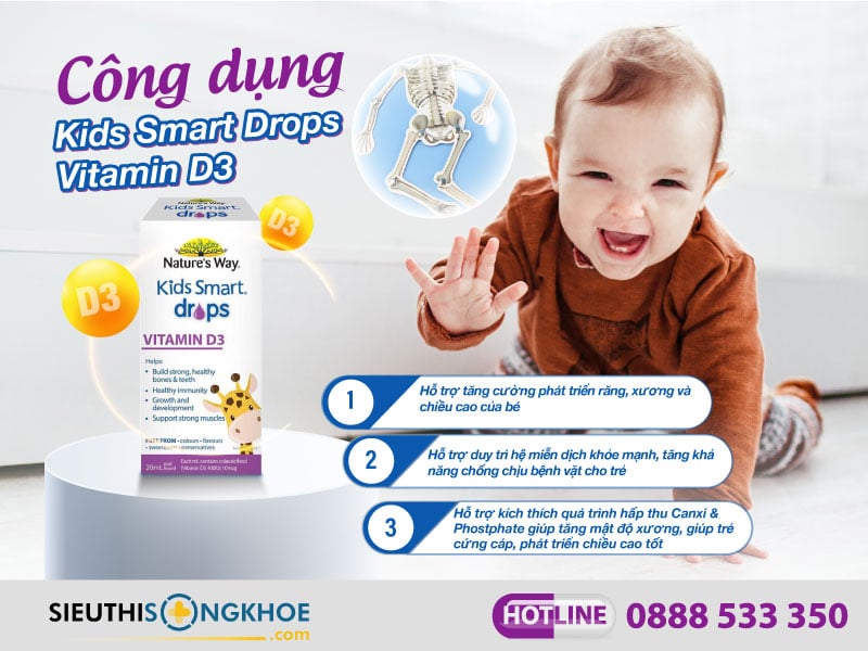 công dụng của nature's way kids smart drops vitamin d3