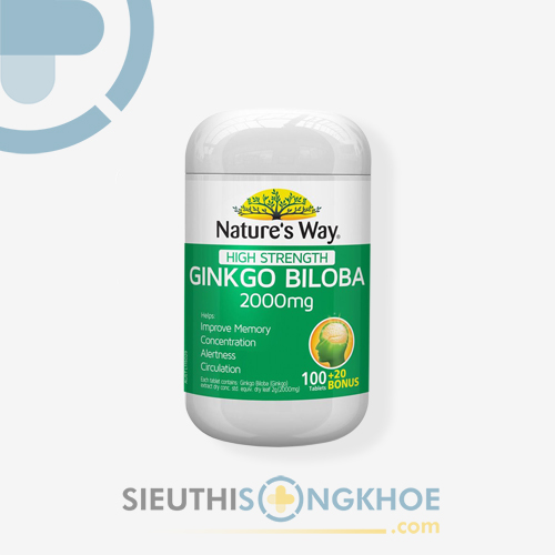Nature's Way High Strength Ginkgo Biloba 2000mg - Viên Uống Hỗ Trợ Phòng Chống Tai Biến & Cải Thiện Trí Não