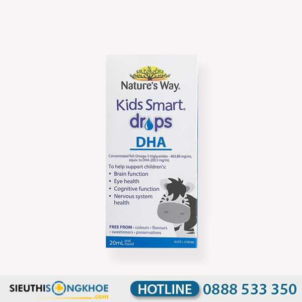 Nature's Way Kids Smart Drops DHA - Sản Phẩm Hỗ Trợ Phát Triển Trí Não & Thị Lực Trẻ Nhỏ