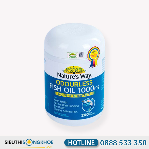 Nature's Way Odourless Fish Oil 1000mg - Viên Uống Hỗ Trợ Cải Thiện Tim Mạch, Não Bộ, Xương Khớp & Thị Lực
