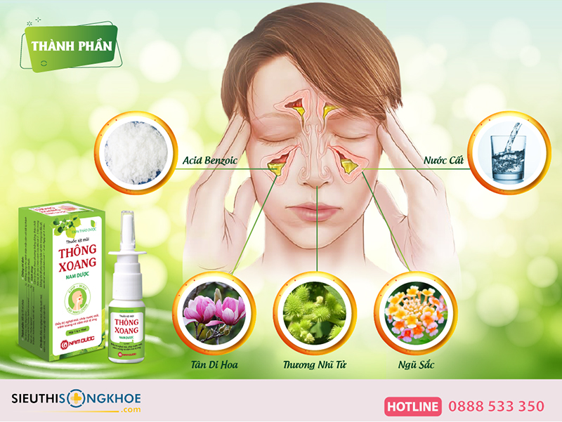 thành phần của thông xoang nam dược