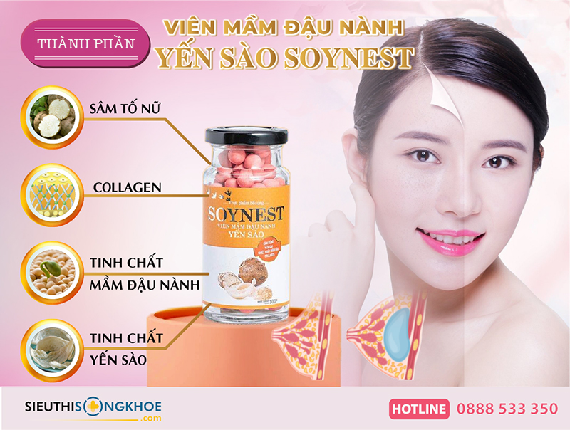 thành phần của viên mầm đậu nành yến sào soynest