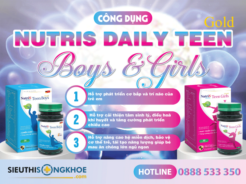 công dụng của nutris daily teen gold