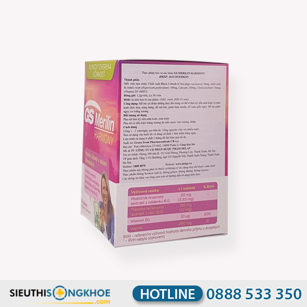 GS Merilin Harmony - Viên Uống Hỗ Trợ Điều Hoà Nội Tiết Tố Phụ Nữ Thời Kỳ Mãn Kinh & Tiền Mãn Kinh