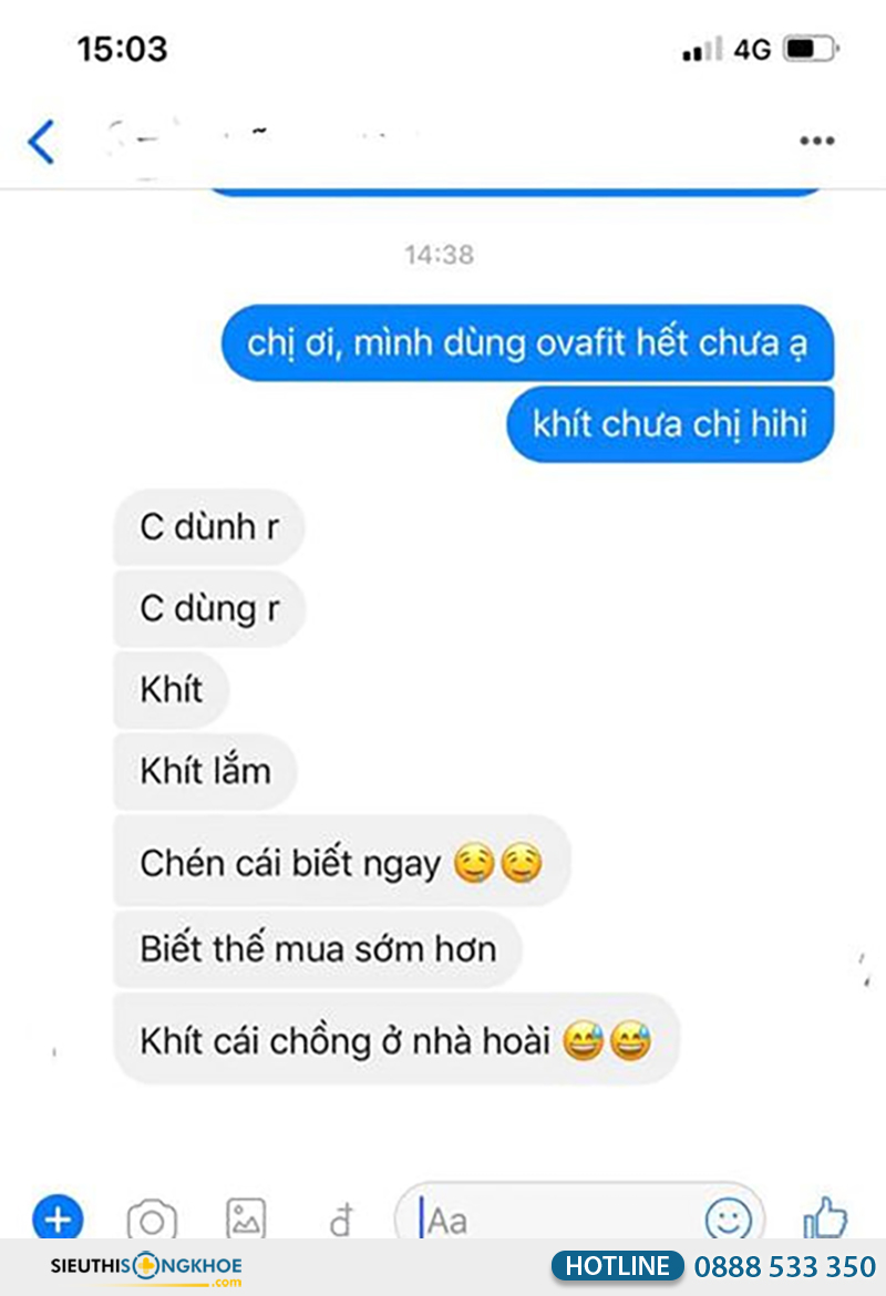 phản hồi khách hàng về viên đặt phụ khoa ovafit