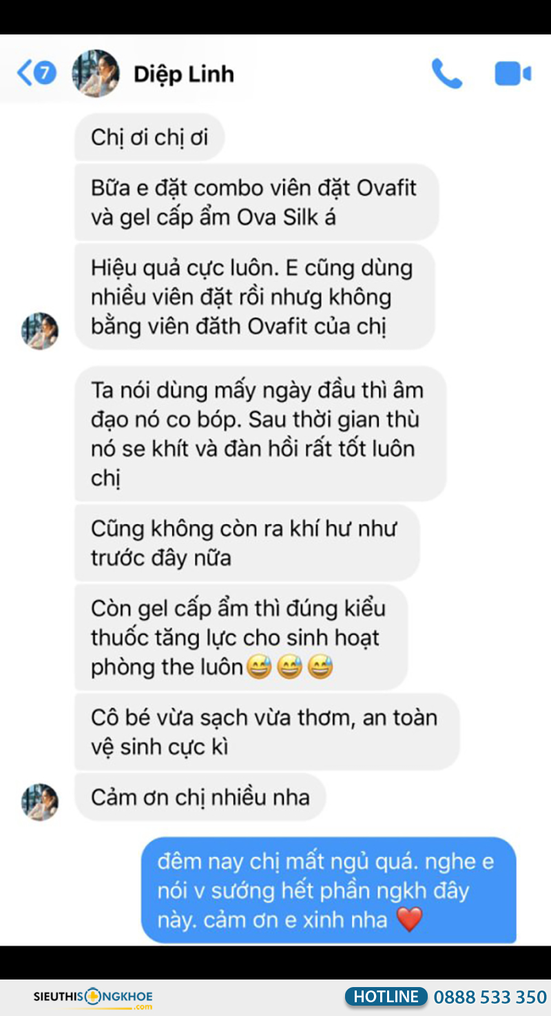 phản hồi khách hàng về viên đặt phụ khoa ovafit