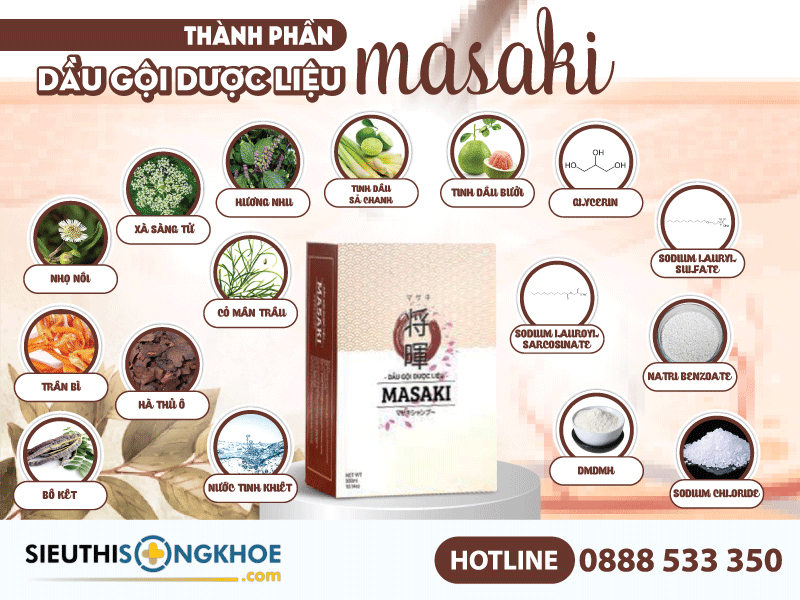 thành phần của dầu gội dược liệu masaki