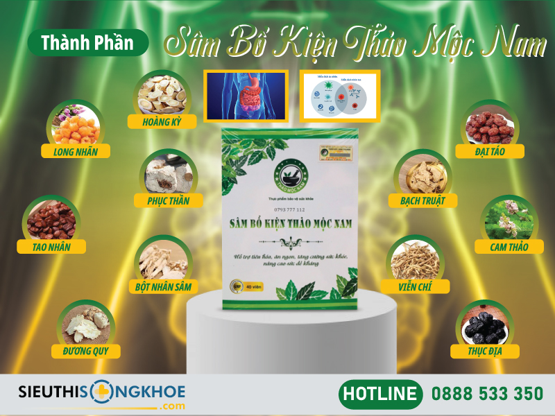 thành phần của sâm bổ kiện thảo mộc nam