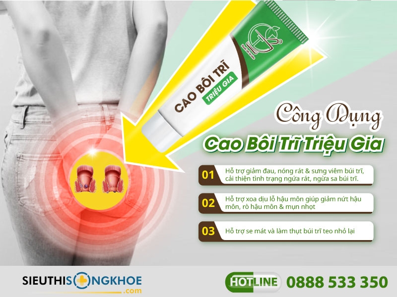 công dụng của kem bôi trĩ triệu gia