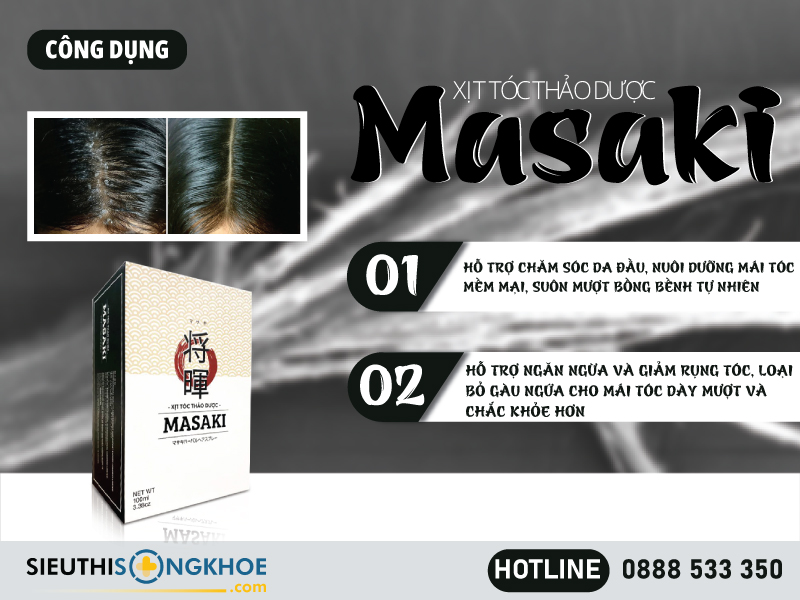 công dụng của xịt tóc thảo dược masaki