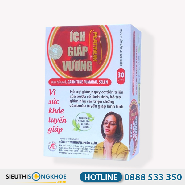 Ích Giáp Vương Platinum - Viên Uống Hỗ Trợ Ngăn Sự Phát Triển & Cải Thiện Bướu Cổ Tuyến Giáp Lành Tính