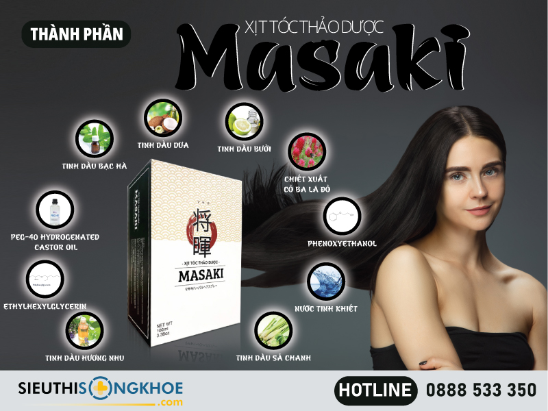 thành phần của xịt tóc thảo dược masaki