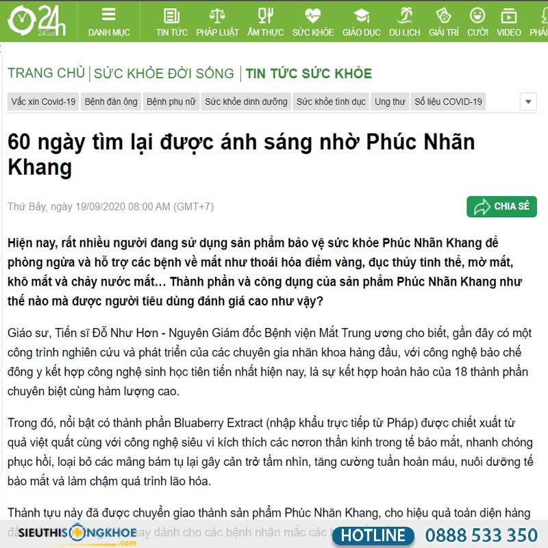 báo 24h đưa tin phúc nhãn khang