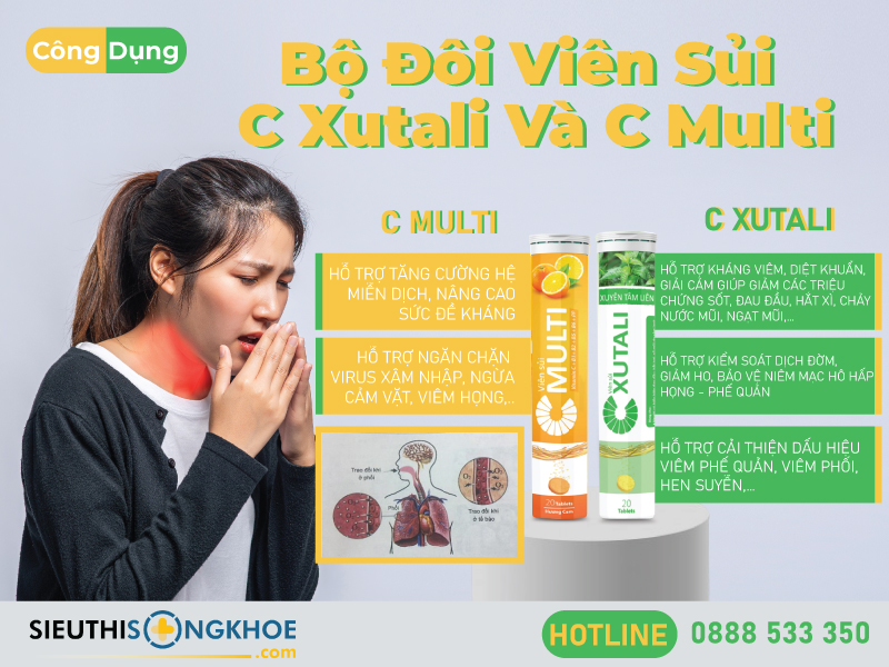 công dụng bộ đôi viên sủi c xutali & c multi
