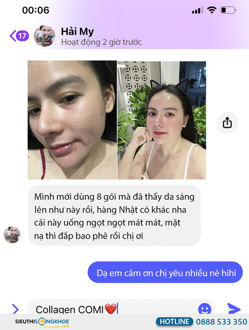 phản hồi khách hàng về collagen comi