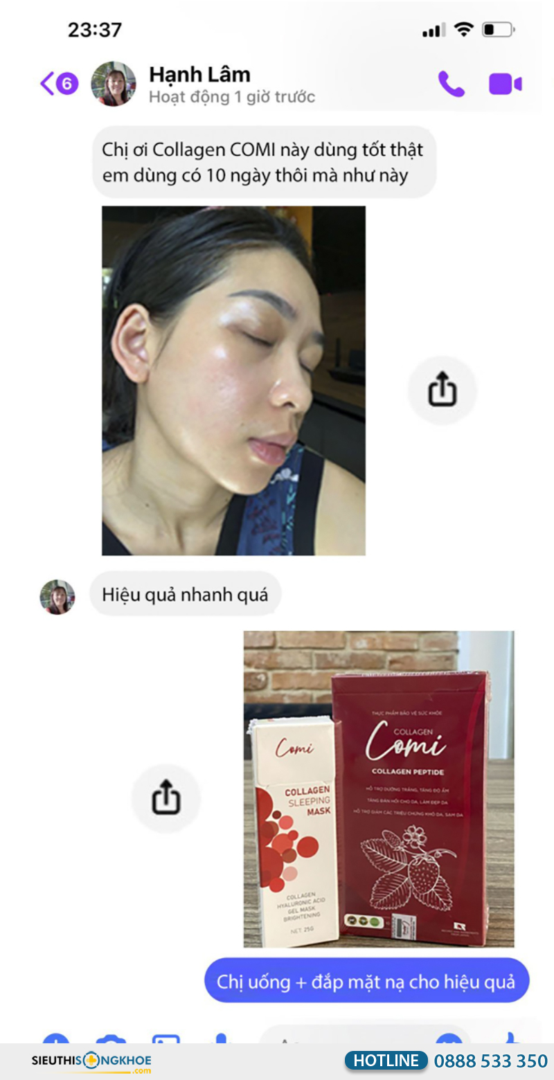 phản hồi khách hàng về collagen comi