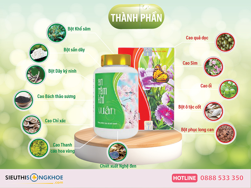 thành phần an tâm khí xuân hạ