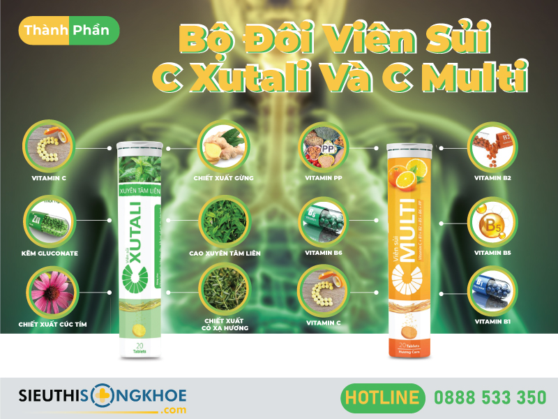 thành phần bộ đôi viên sủi c xutali & c multi