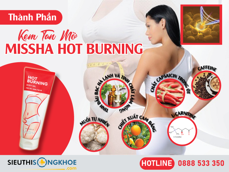 thành phần kem tan mỡ missha hot burning