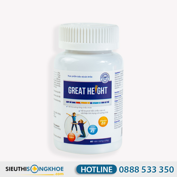 Great Height - Viên Uống Hỗ Trợ Tăng Cường Phát Triển Chiều Cao Trẻ & Thanh Thiếu Niên